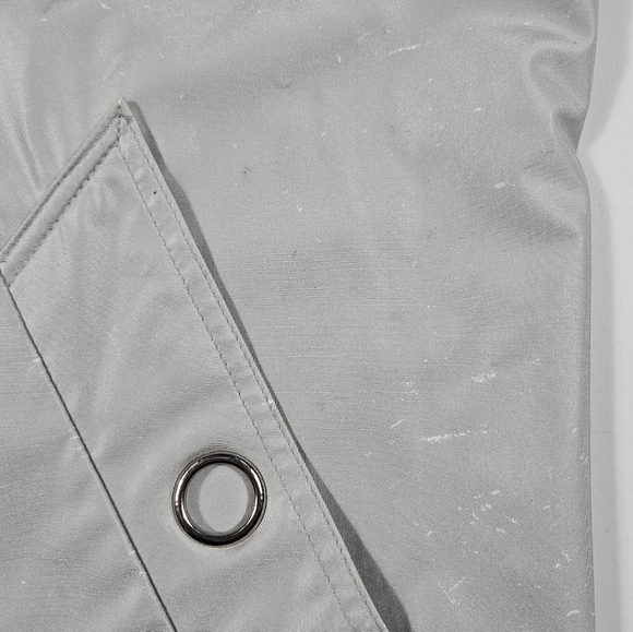 Vintage Komitor Silver Hooded Rain Coat Sz 1X Zip-Up Utility Windbreaker Jacket - Picture 15 of 16